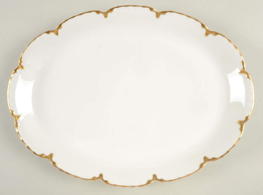 Ranson (Gold Trim) 13" Oval Serving Platter by Haviland-1