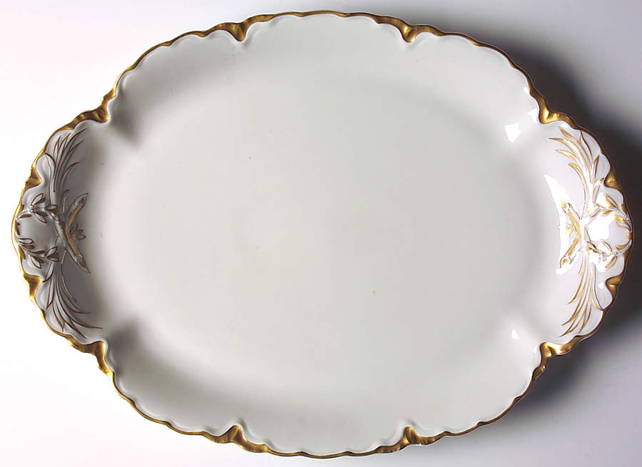 Ranson (Gold Trim) 15" Oval Serving Platter by Haviland-1