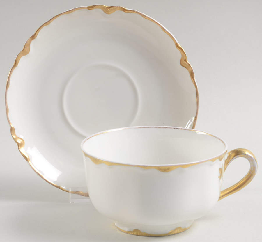 Ranson (Gold Trim) Oversized Cup & Saucer Set by Haviland-1