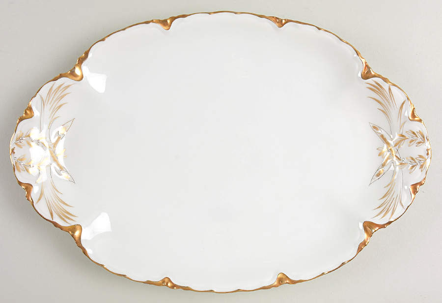 Ranson (Gold Trim) 13" Oval Serving Platter by Haviland-1