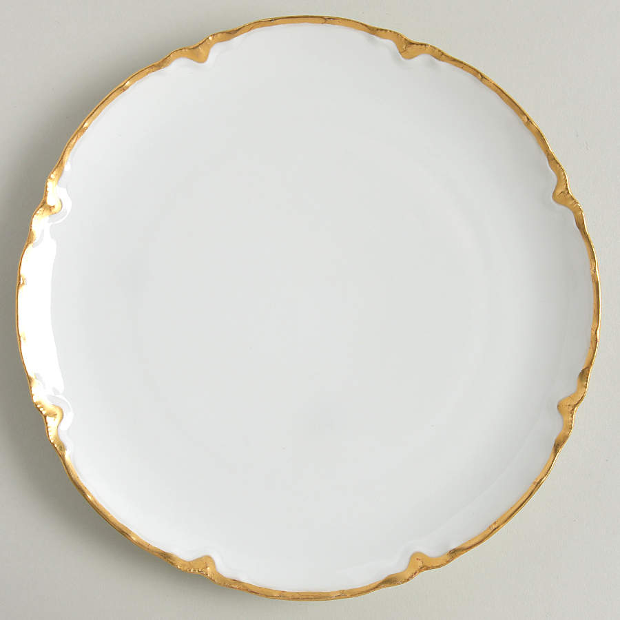 Ranson (Gold Trim) Coupe Luncheon Plate by Haviland-1
