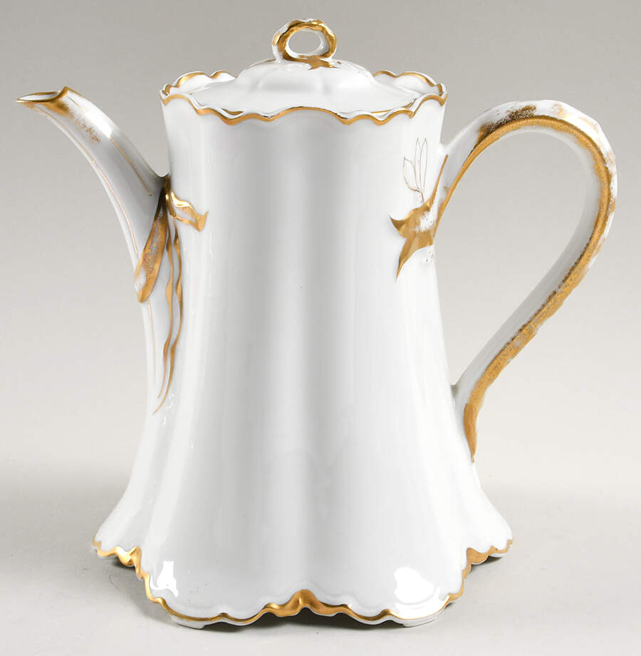 Ranson (Gold Trim) Teapot & Lid by Haviland-1