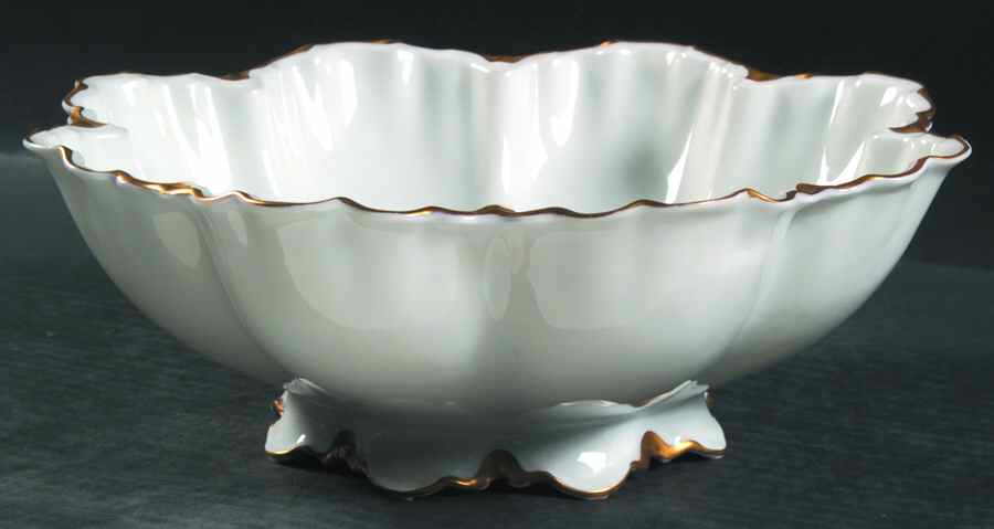 Ranson (Gold Trim) 9" Salad Serving Bowl by Haviland-1