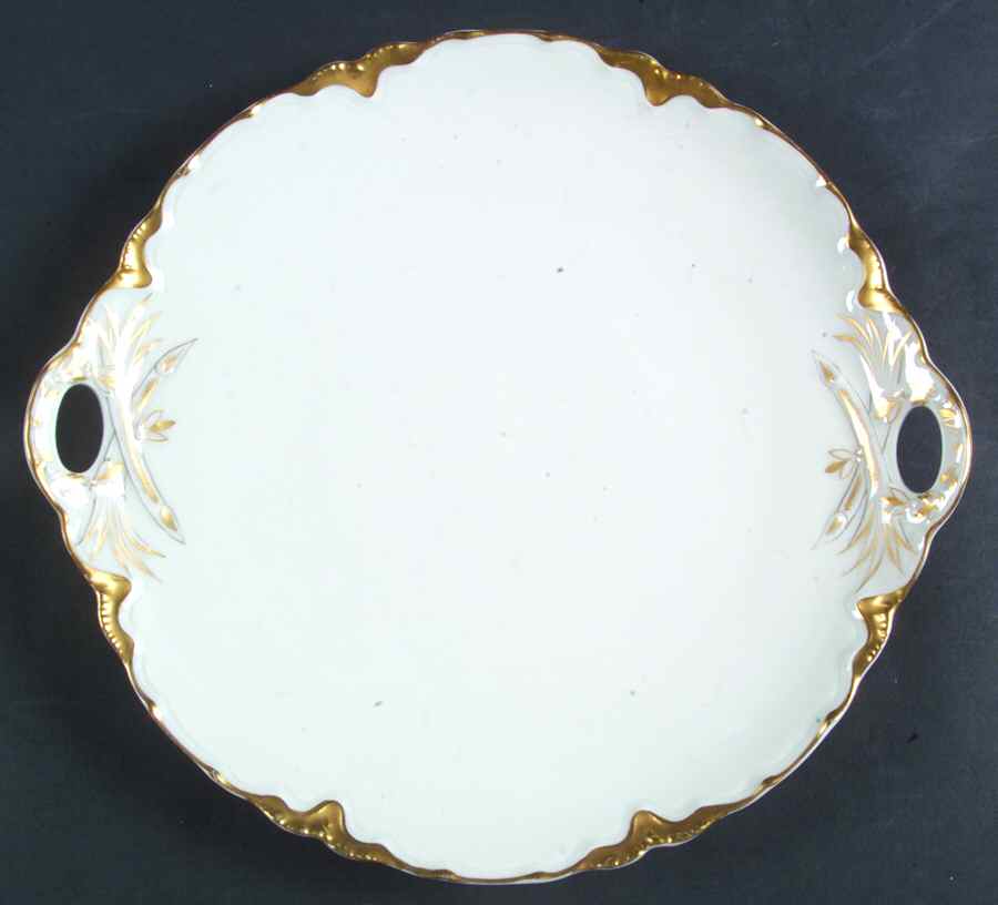 Ranson (Gold Trim) Handled Cake Plate by Haviland-1