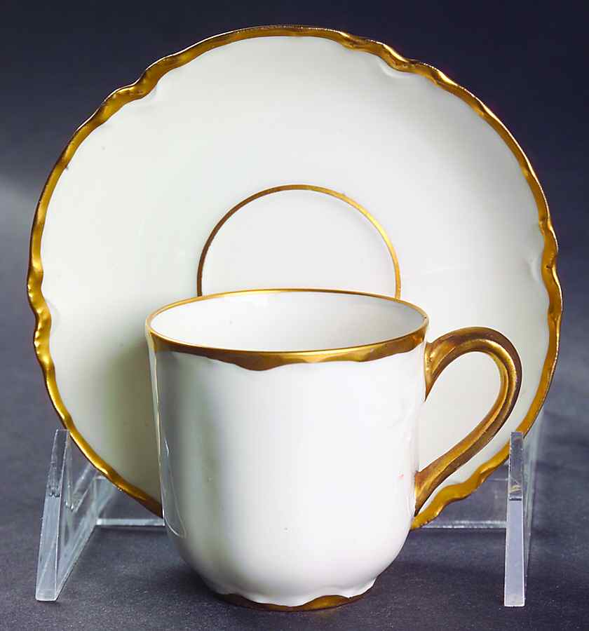 Ranson (Gold Trim) Flat Demitasse Cup & Saucer Set by Haviland-1