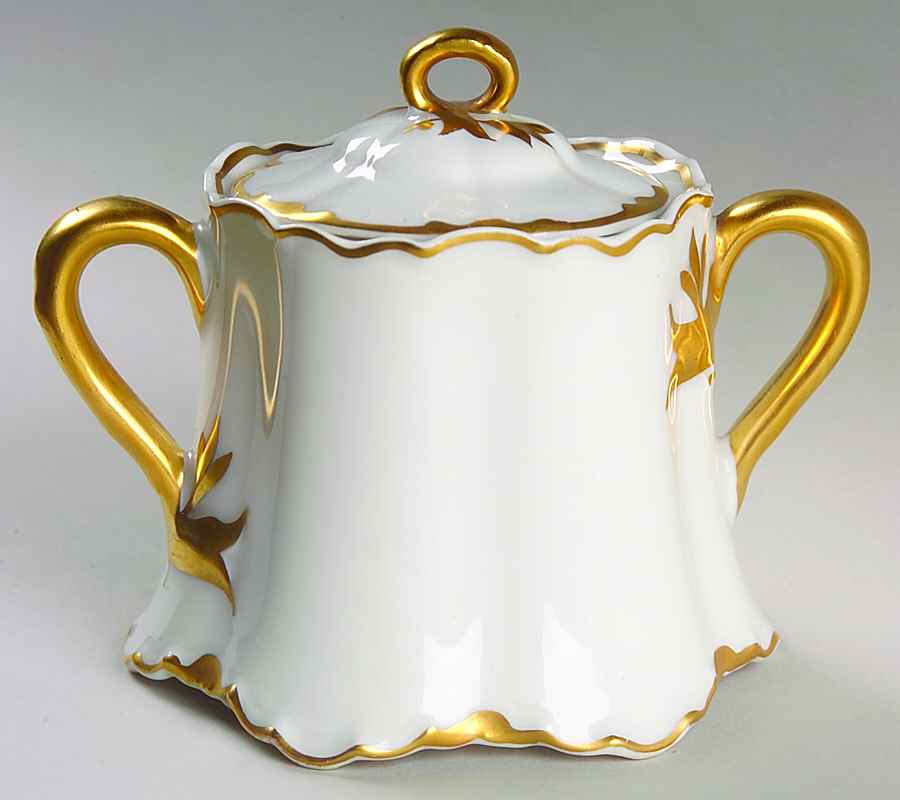 Ranson (Gold Trim) Sugar Bowl & Lid by Haviland-1