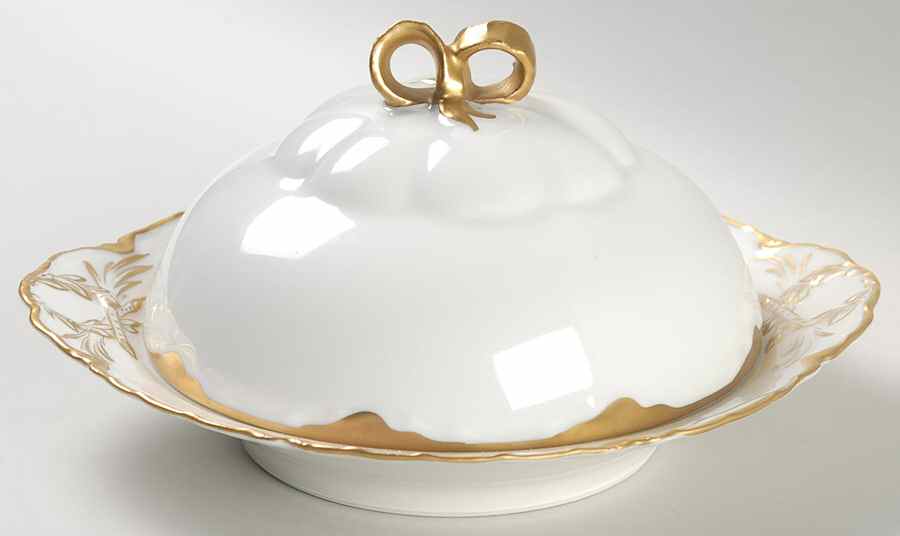 Ranson (Gold Trim) Round Covered Butter by Haviland-1