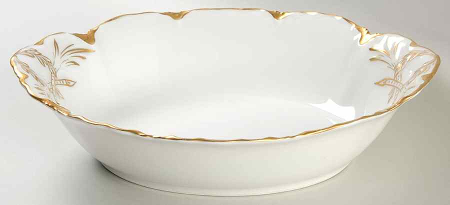 Ranson (Gold Trim) 9" Oval Vegetable Bowl by Haviland-1