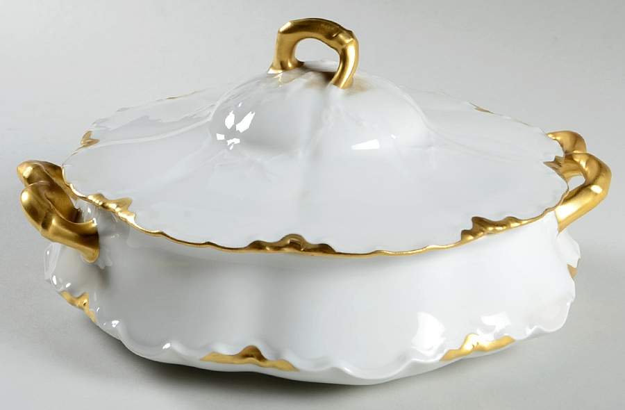 Ranson (Gold Trim) Round Covered Vegetable by Haviland-1