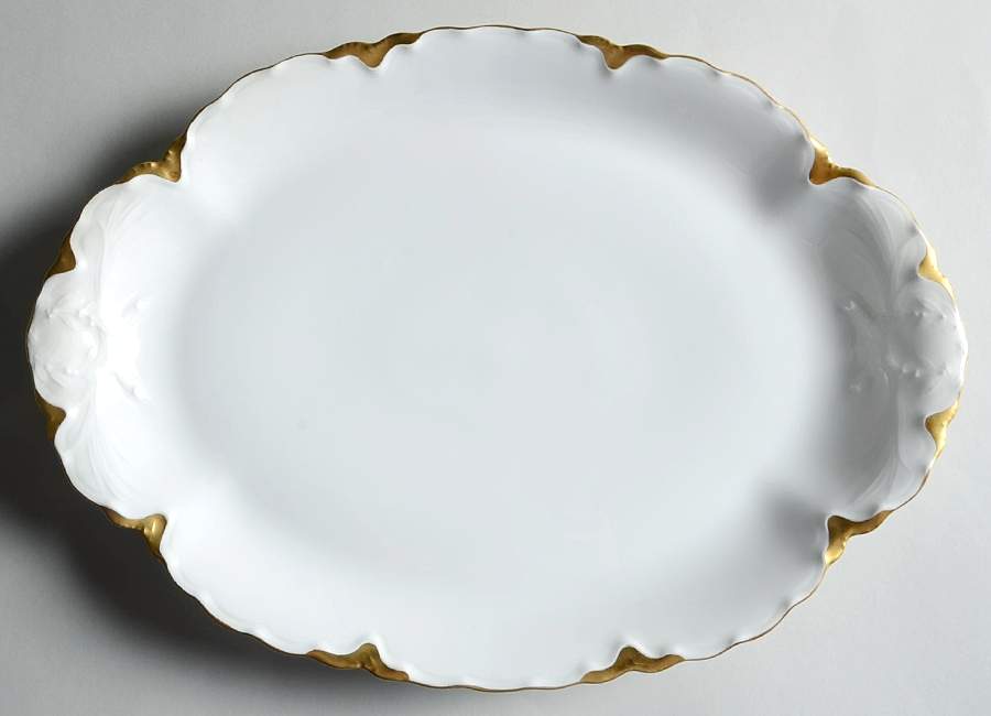 Ranson (Gold Trim) 13" Oval Serving Platter by Haviland-1