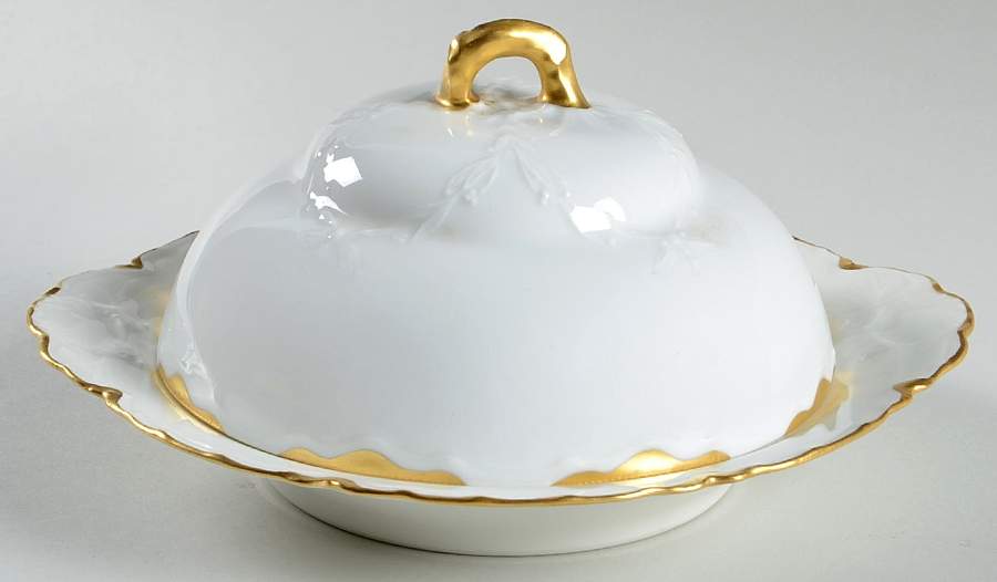 Ranson (Gold Trim) Round Covered Butter by Haviland-1