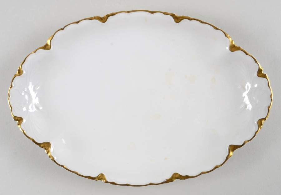 Ranson (Gold Trim) 11" Oval Serving Platter by Haviland-1
