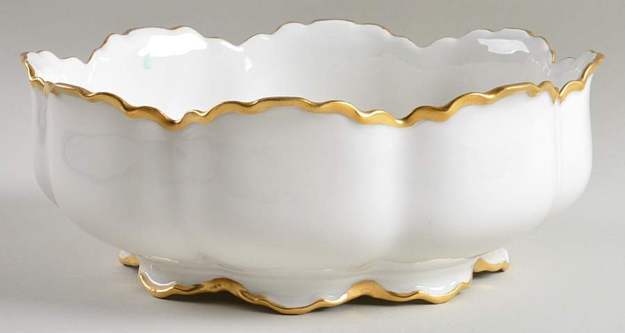 Ranson (Gold Trim) 8" Salad Serving Bowl by Haviland-1