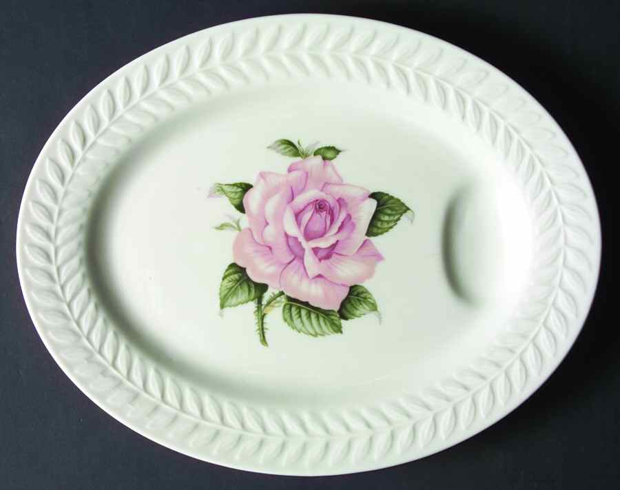 Regents Park Rose 11" Oval Serving Platter by Haviland-1
