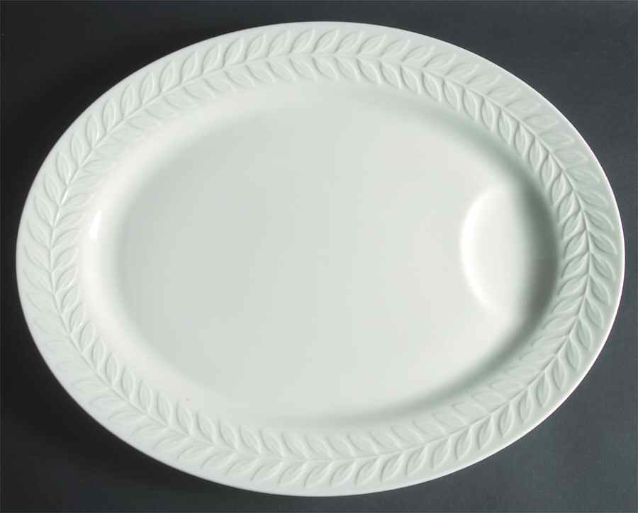 Regents Park White 16" Oval Serving Platter by Haviland-1
