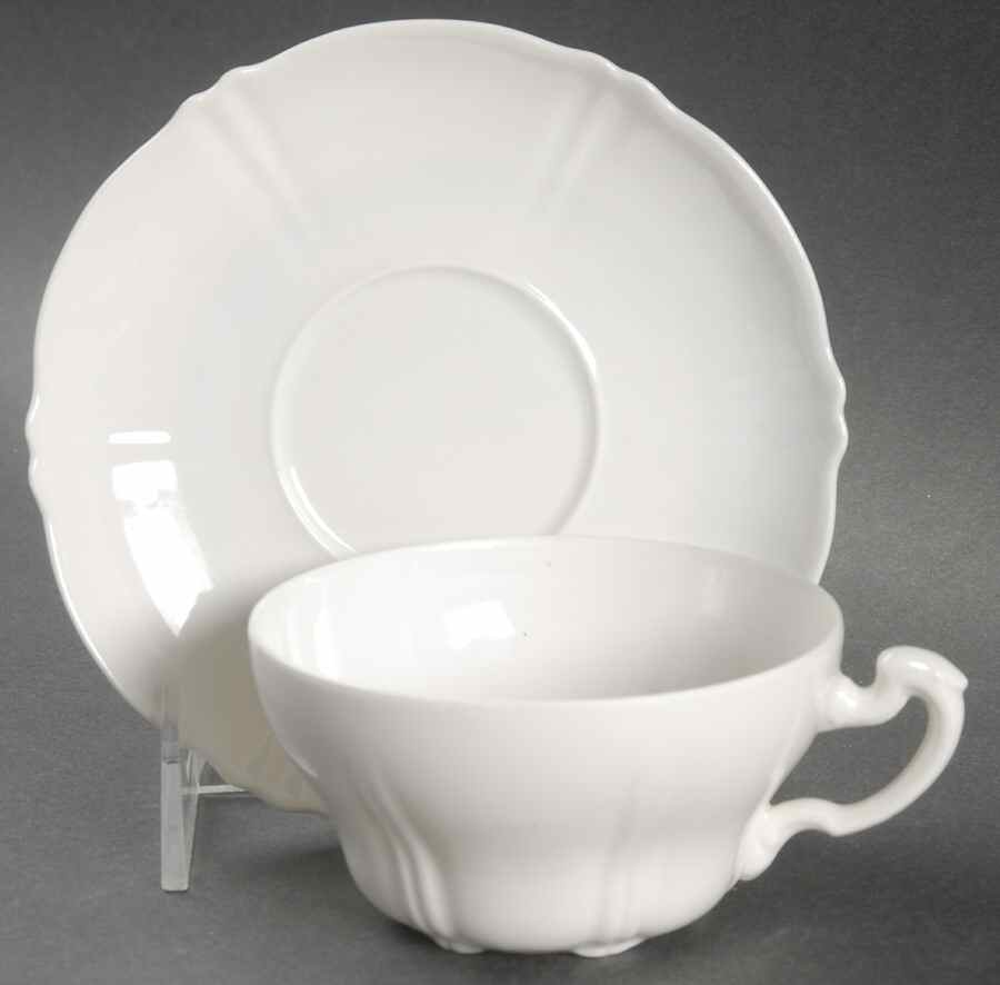 Saint Cloud Flat Cup & Saucer Set by Haviland-1