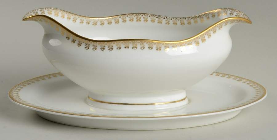 Schleiger 1001 Gravy Boat with Attached Underplate by Haviland-1