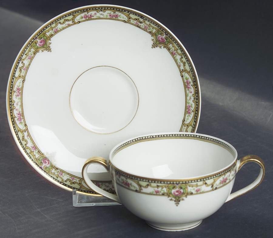 Schleiger 170C Flat Bouillon Cup & Saucer by Haviland-1