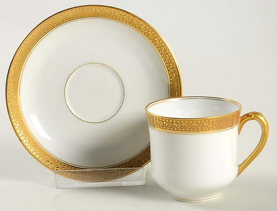 Schleiger 277 Flat Demitasse Cup & Saucer Set by Haviland-1