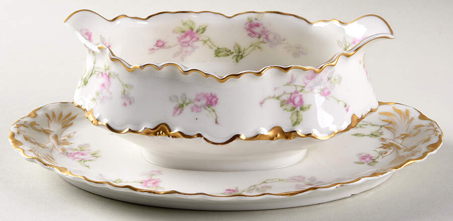 Schleiger 31 Gravy Boat with Attached Underplate by Haviland-1