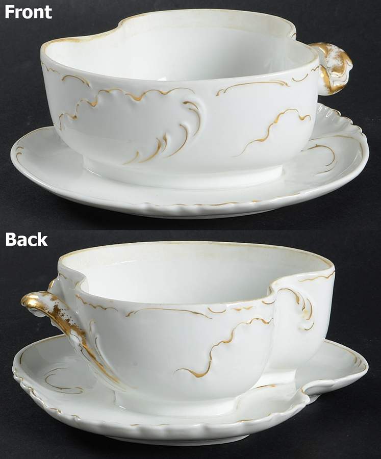Schleiger 421 Gravy Boat w/Attached Underplate No Lid by Haviland-1