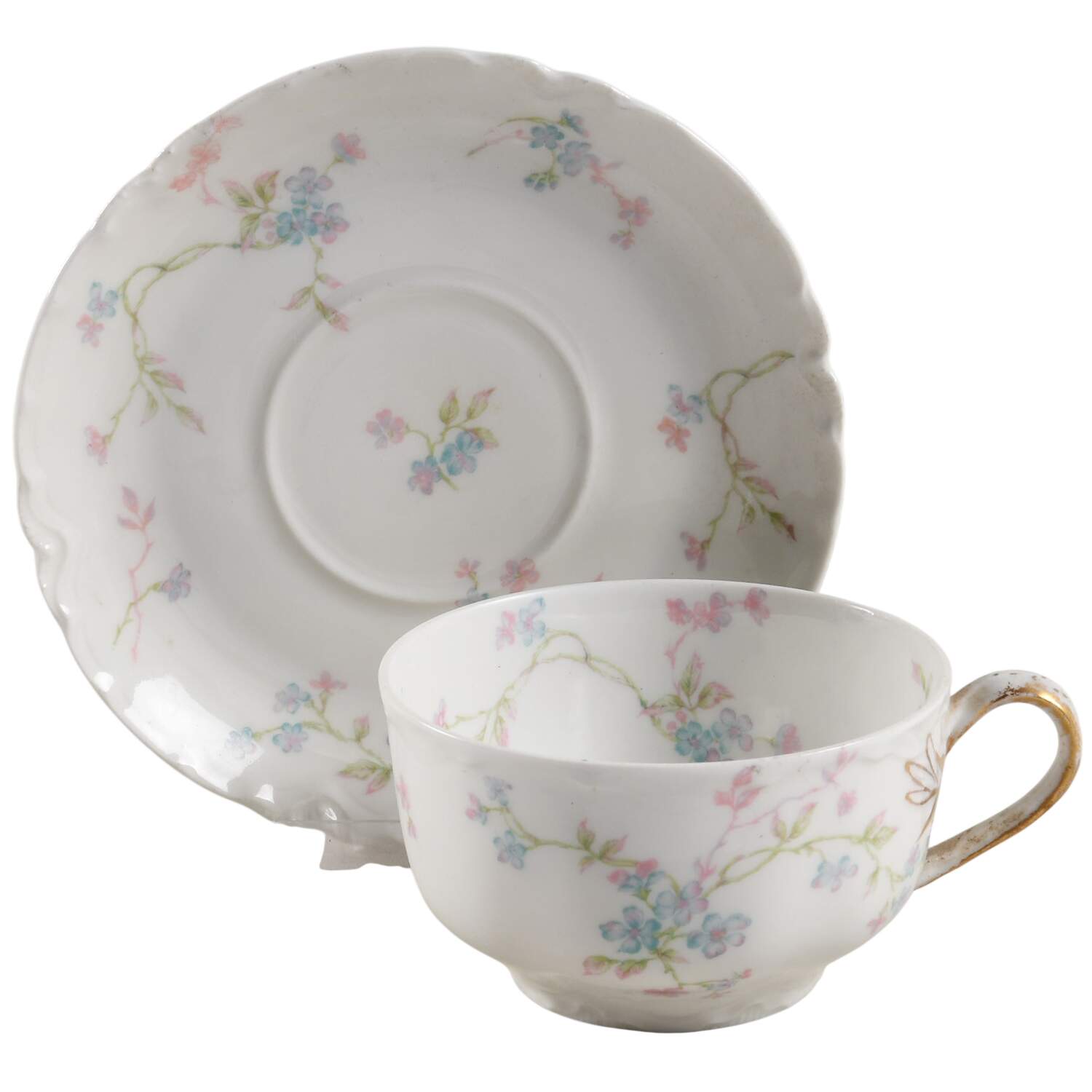 Schleiger 441b Flat Cup & Saucer Set by Haviland-1
