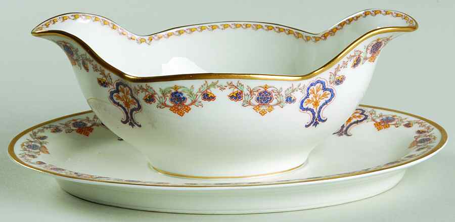 Schleiger 561 Gravy Boat with Attached Underplate by Haviland-1