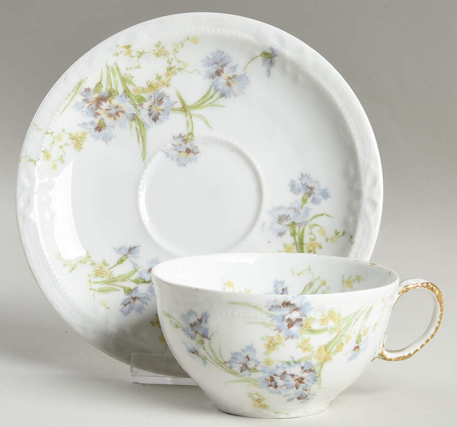 Schleiger 603b Flat Cup & Saucer Set by Haviland-1