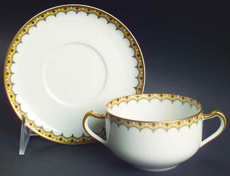 Schleiger 783A Flat Bouillon Cup & Saucer by Haviland-1