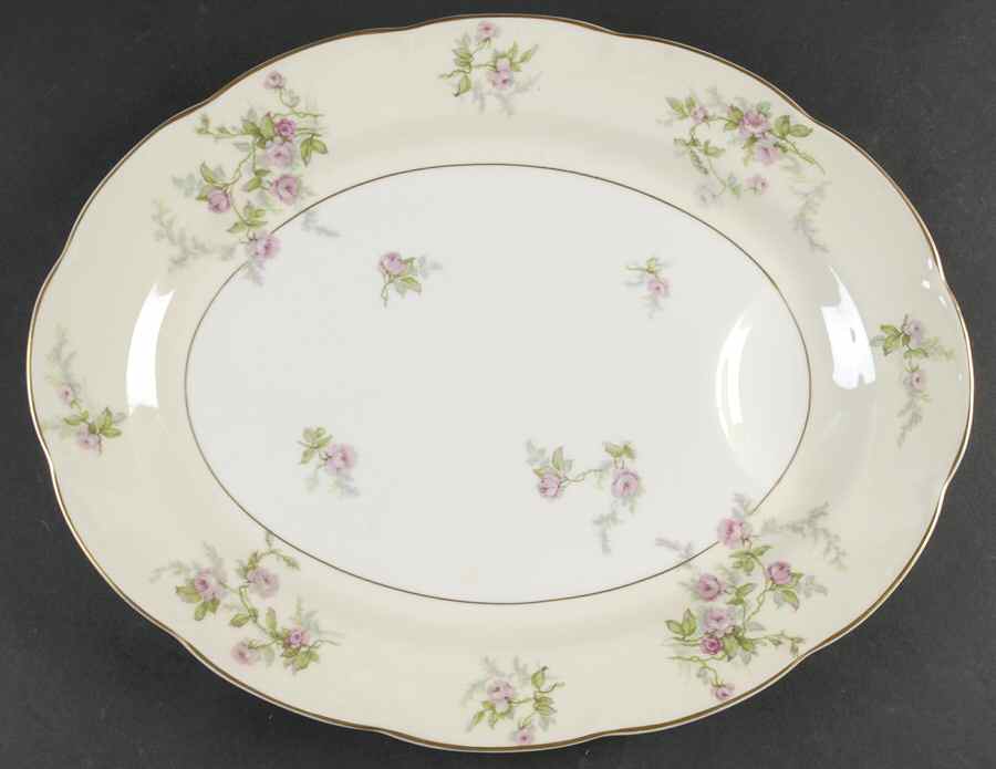 Sylvia Cream (Isle de France, Cream) 15" Oval Serving Platter by Haviland-1