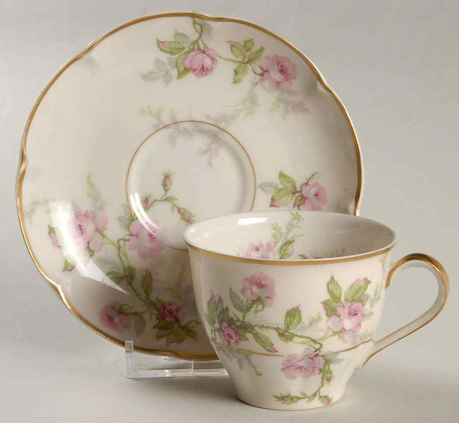 Sylvia Cream (Isle de France, Cream) Flat Demitasse Cup & Saucer Set by Haviland-1