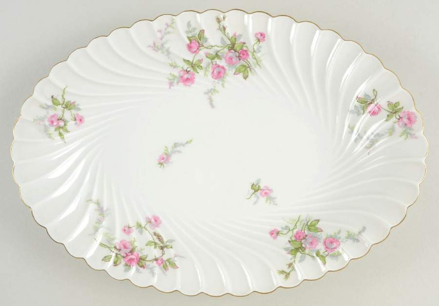 Sylvia White (Torse Shape) 13" Oval Serving Platter by Haviland-1