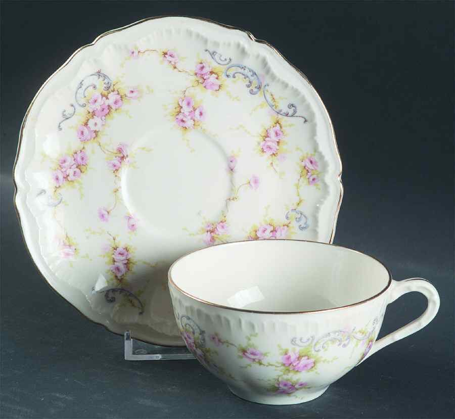 Yvonne Flat Cup & Saucer Set by Haviland-1