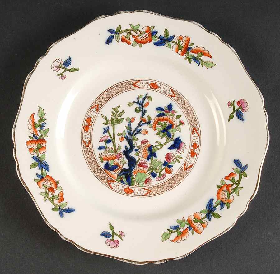 Indian Tree (Scalloped, Gold) Salad Plate by Sampson Hancock & Sons-1
