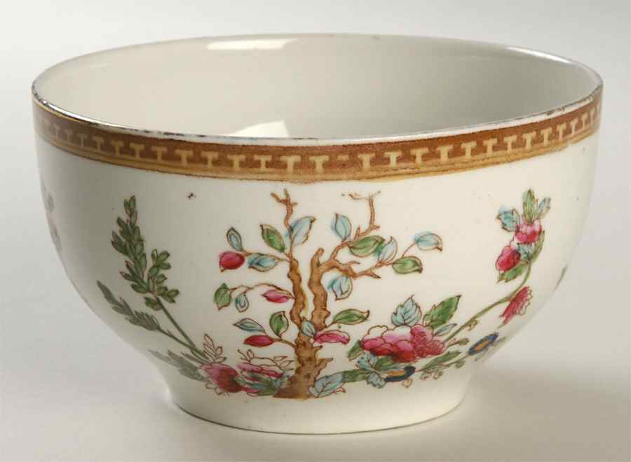 Indian Tree (Smooth, Gold) Cranberry Bowl by Sampson Hancock & Sons-1
