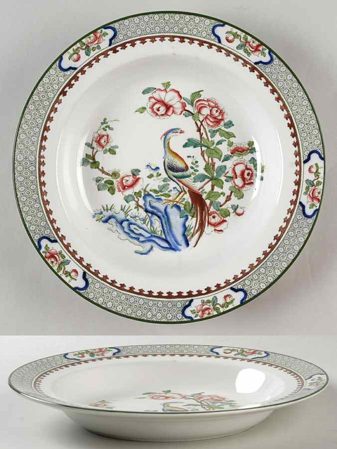 Rockery & Pheasant Rim Soup Bowl by Sampson Hancock & Sons-1