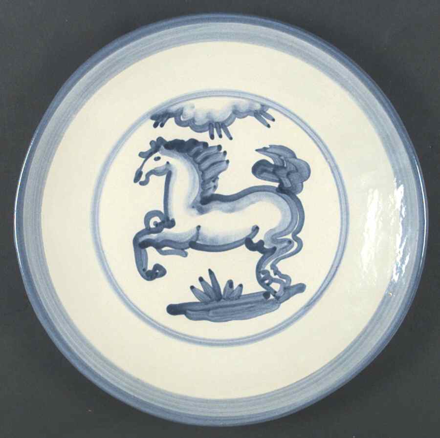 Blue Horse Dinner Plate by M A Hadley-1