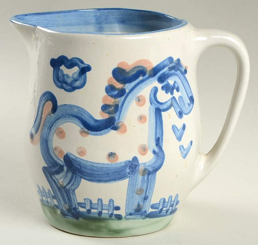 Country Scene Blue 24 Oz Pitcher by M A Hadley-1
