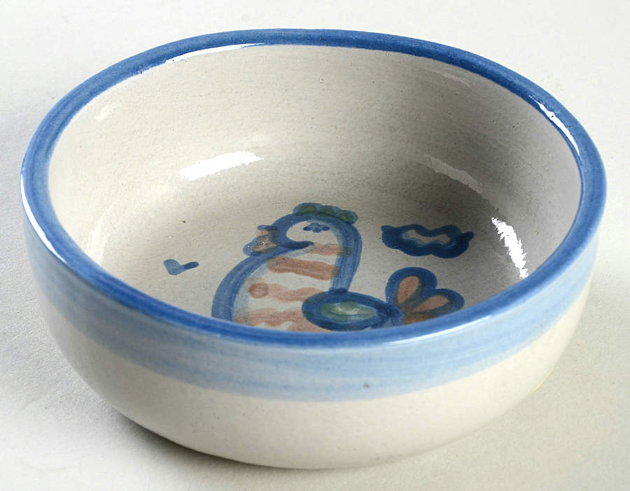 Country Scene Blue Fruit/Dessert (Sauce) Bowl by M A Hadley-1