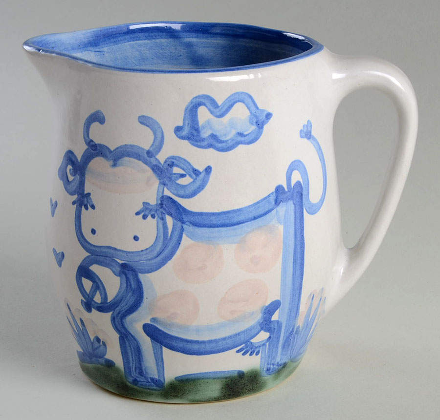 Country Scene Blue 24 Oz Pitcher by M A Hadley-1