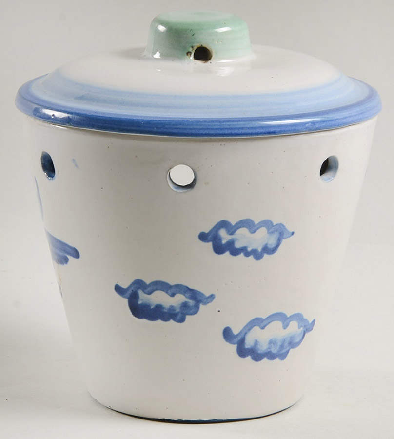 Country Scene Blue Birdhouse by M A Hadley-1