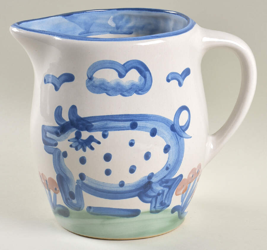 Country Scene Blue 64 Oz Pitcher by M A Hadley-1