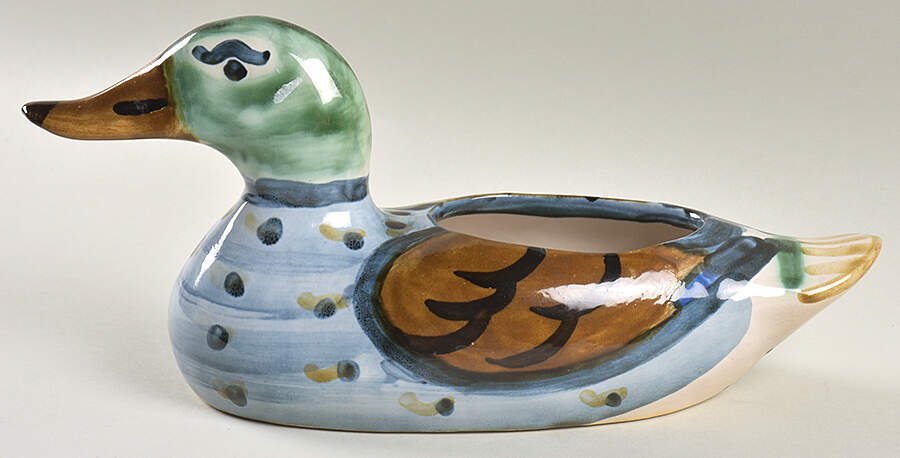 Country Scene Blue Duck Figurine by M A Hadley-1