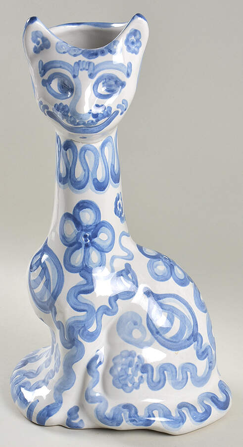 Bluette Figural Cat Bud Vase by M A Hadley-1