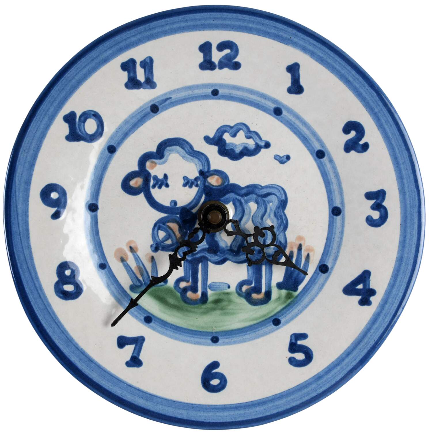 Country Scene Blue Clock Plate by M A Hadley-1