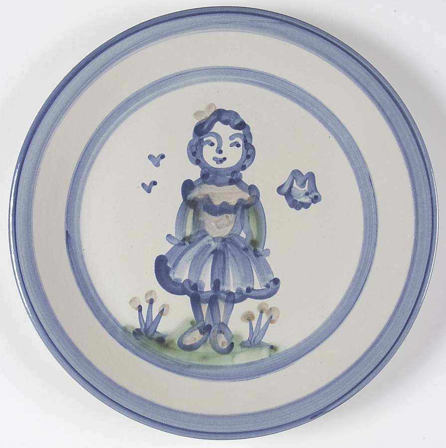Country Scene Blue Dinner Plate by M A Hadley-1