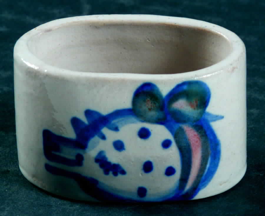 Country Scene Blue Napkin Ring by M A Hadley-1