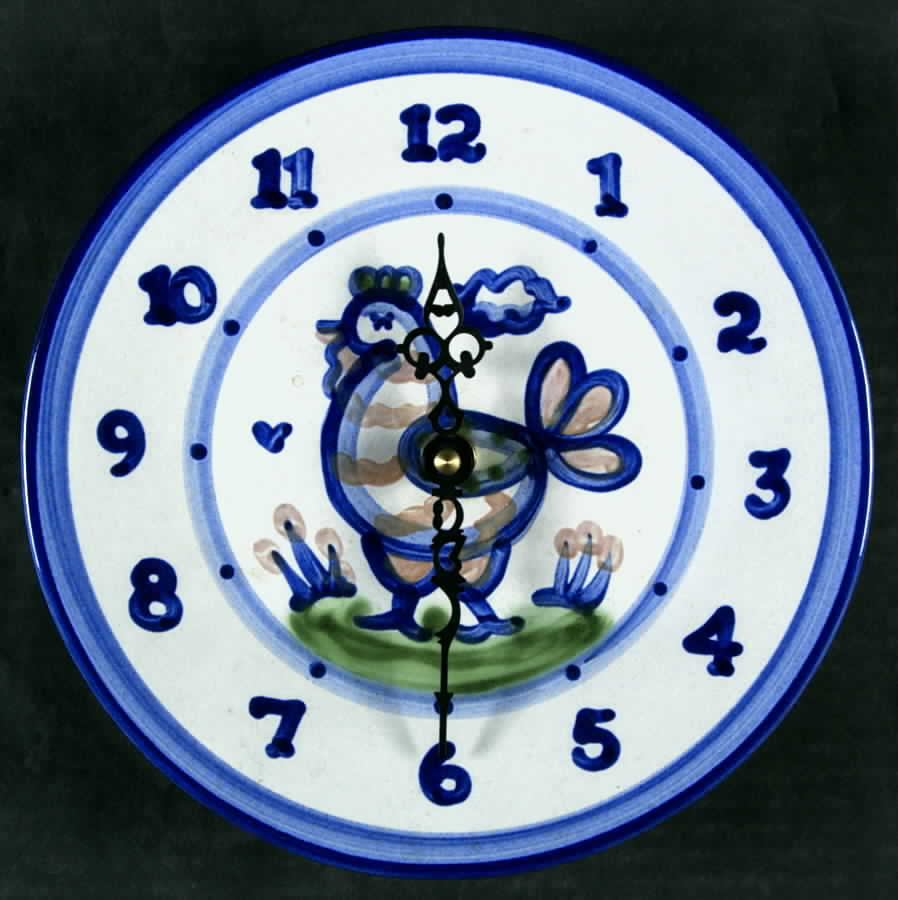 Country Scene Blue Clock Plate by M A Hadley-1