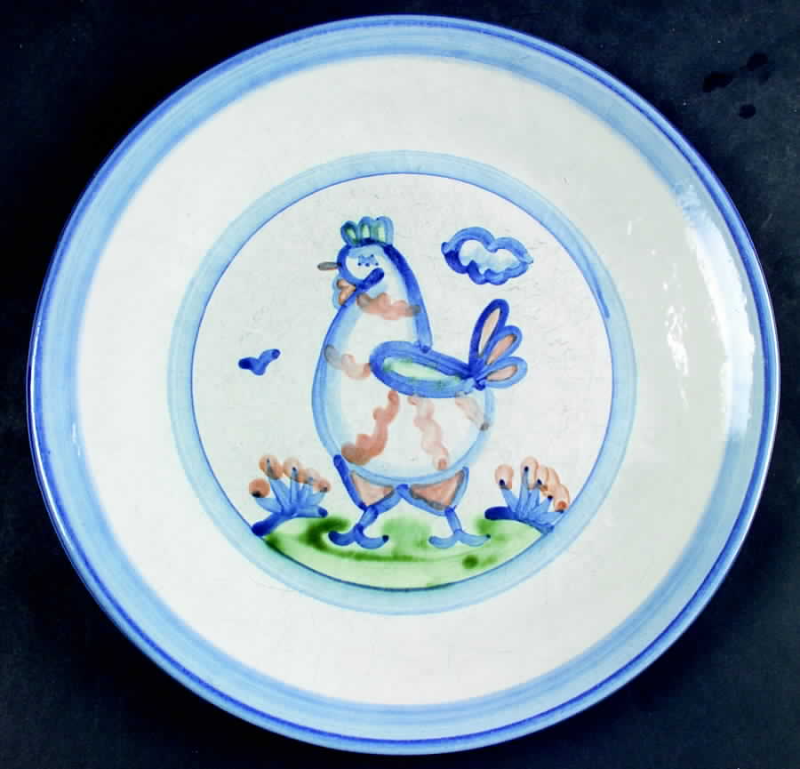 Country Scene Blue Dinner Plate by M A Hadley-1