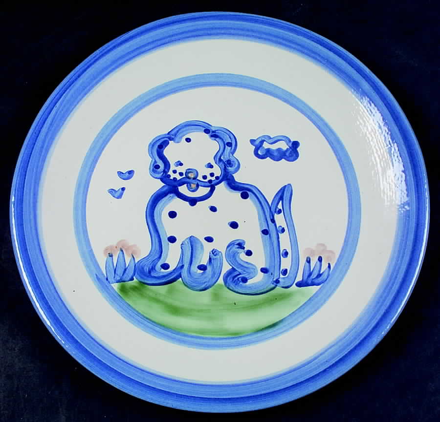 Country Scene Blue Dinner Plate by M A Hadley-1